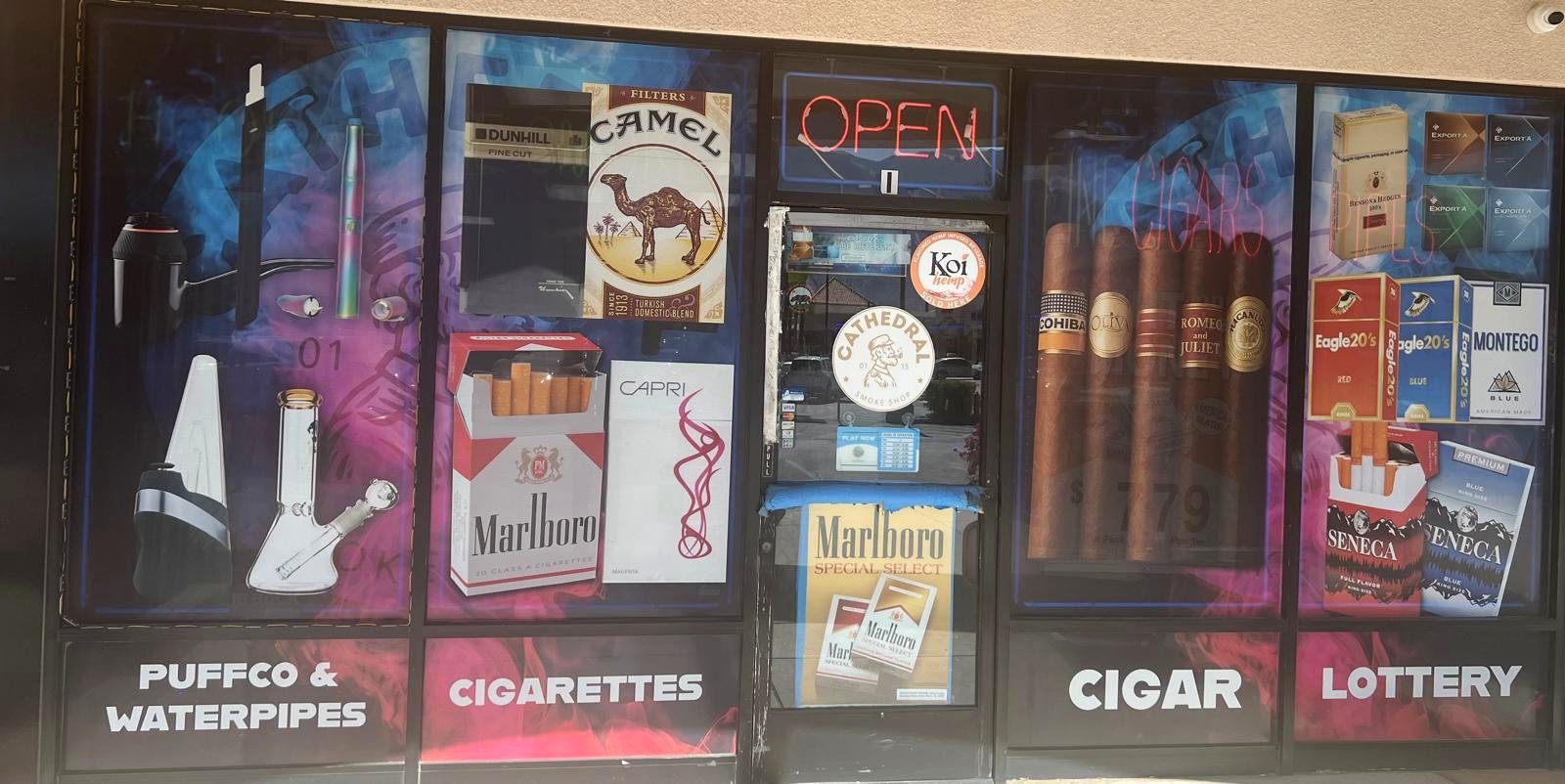 CATHEDRAL SMOKE SHOP storefront close view